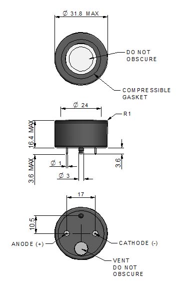 Honeywell CityTech 7 series industrial electrochemical oxygen sensor | spantech products