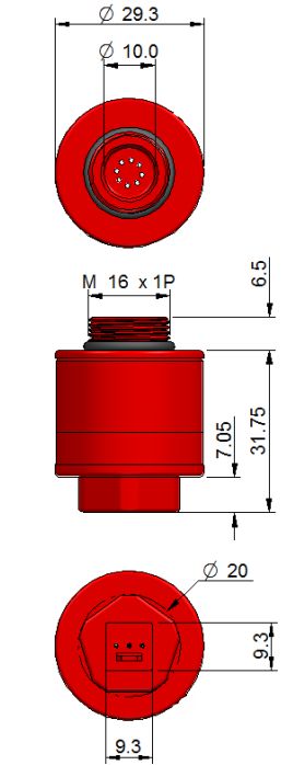 AO2-PTB-18.10 Oxygen Sensor-O2-gas-sensor-CiticeL-CityTech-Molex-Connector-Test-Instrument-of-Oxygen-Index-uk-distributor-spantech-products1-technicaldimension